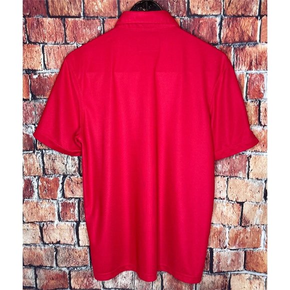 Chick-Fil-A Oobe Team Uniform Employee Mens Medium Short Sleeve Red Polo Shirt - Picture 2 of 4